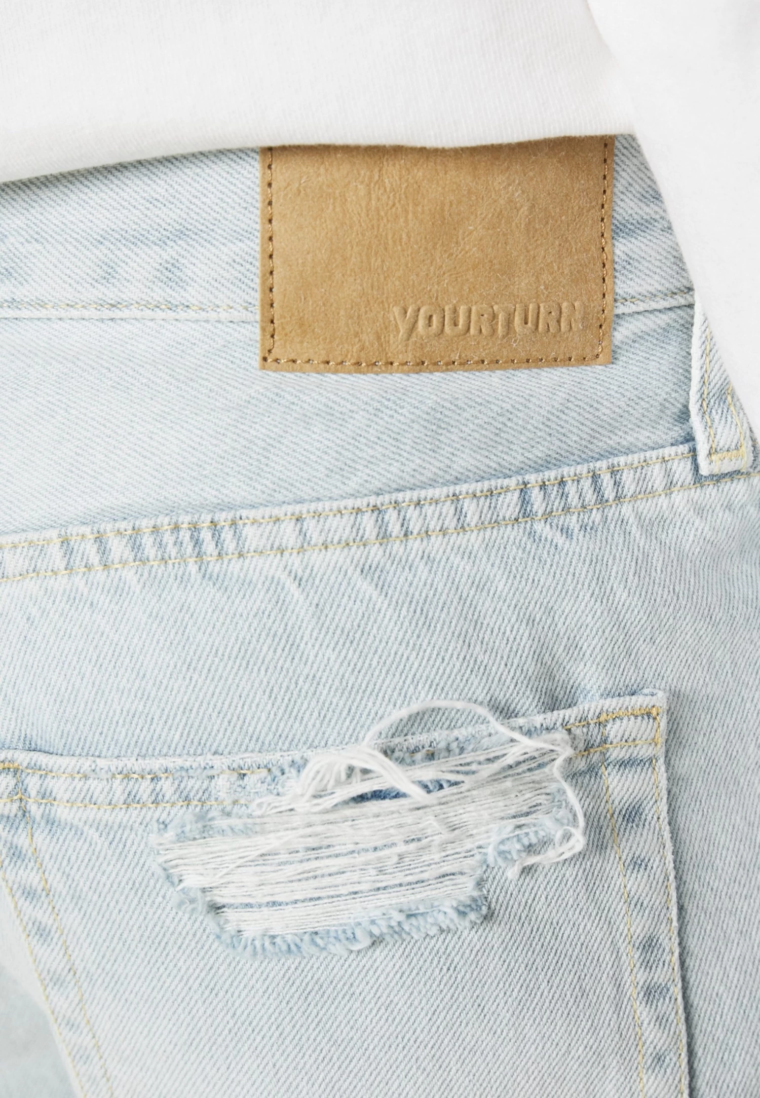 YOURTURN Unisex - Jeansshort - Light Blue Denim 7 YOURTURN Unisex - Jeansshort - Light Blue Denim - Afbeelding 7