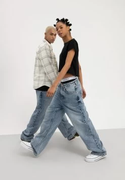 YOURTURN Baggy Jeans Unisex - Relaxed Fit Jeans - Dark Blue Denim 8 YOURTURN Baggy Jeans Unisex - Relaxed Fit Jeans - Dark Blue Denim -YOUR TURN Mode 47039cf62e0e4223bb19b517ea683054