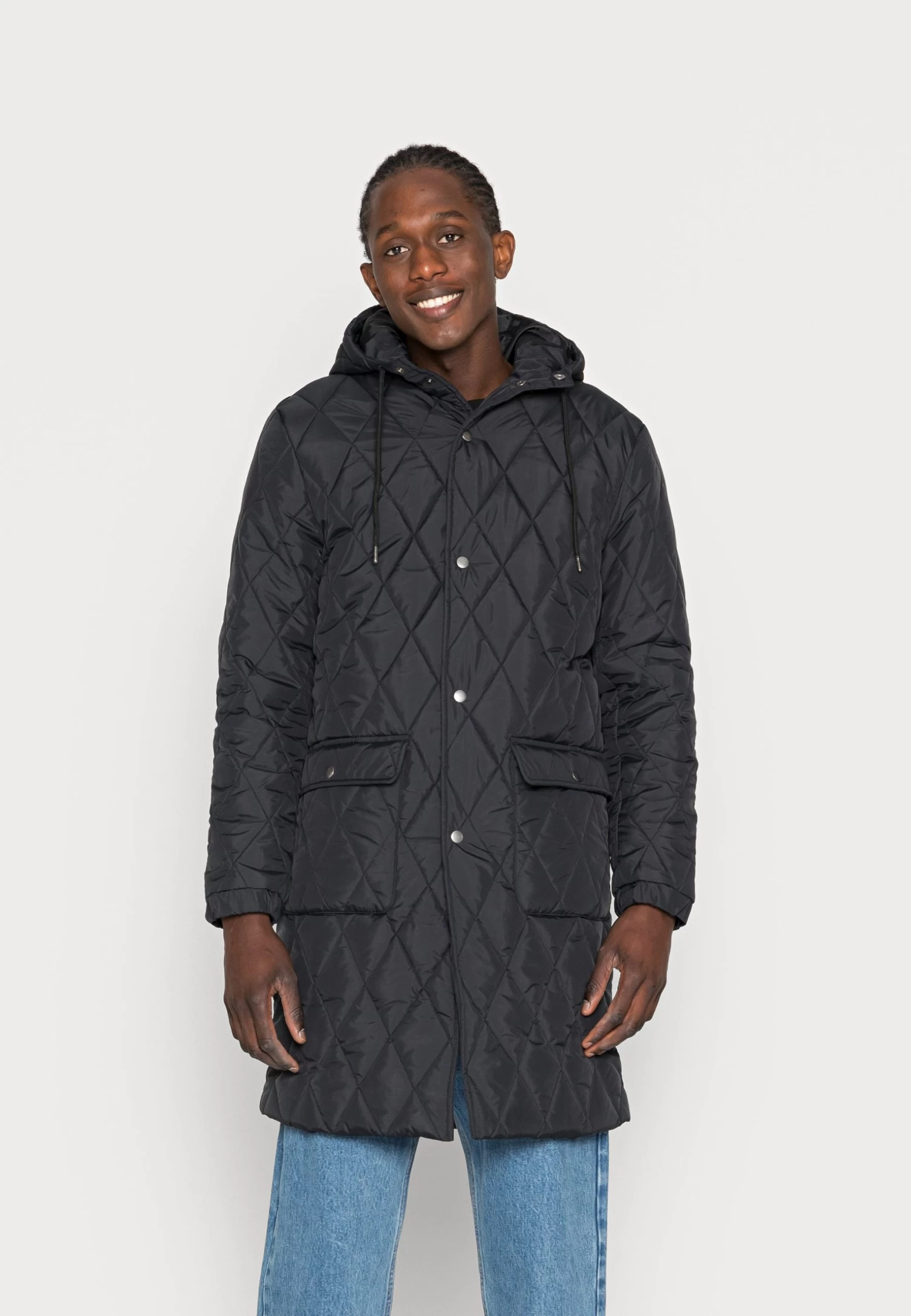 YOURTURN Coat Unisex - Halflange Jas - Black 1 YOURTURN Coat Unisex - Halflange Jas - Black