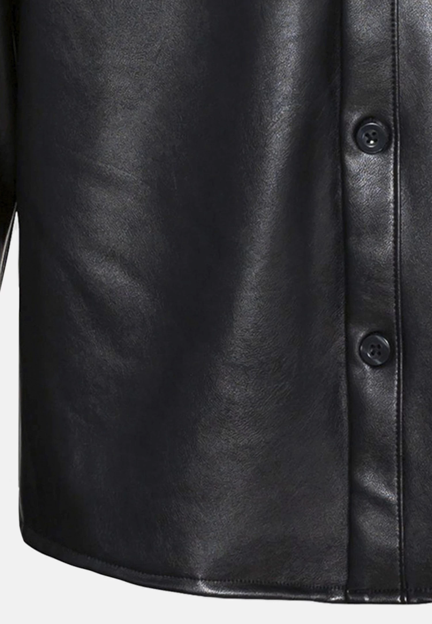 YOURTURN Unisex - Imitatieleren Jas - Black 3 YOURTURN Unisex - Imitatieleren Jas - Black - Afbeelding 3