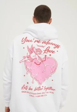 YOURTURN Heart Back Print Relaxed Hoodie Unisex - Hoodie - White -YOUR TURN Mode ce0ba314ea484cd1bc8cf5b8dacbcec9